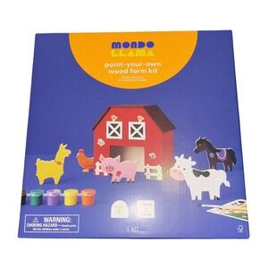 Mondo Llama Paint Your Own Wood Farm Kit Barn Animals Craft‎